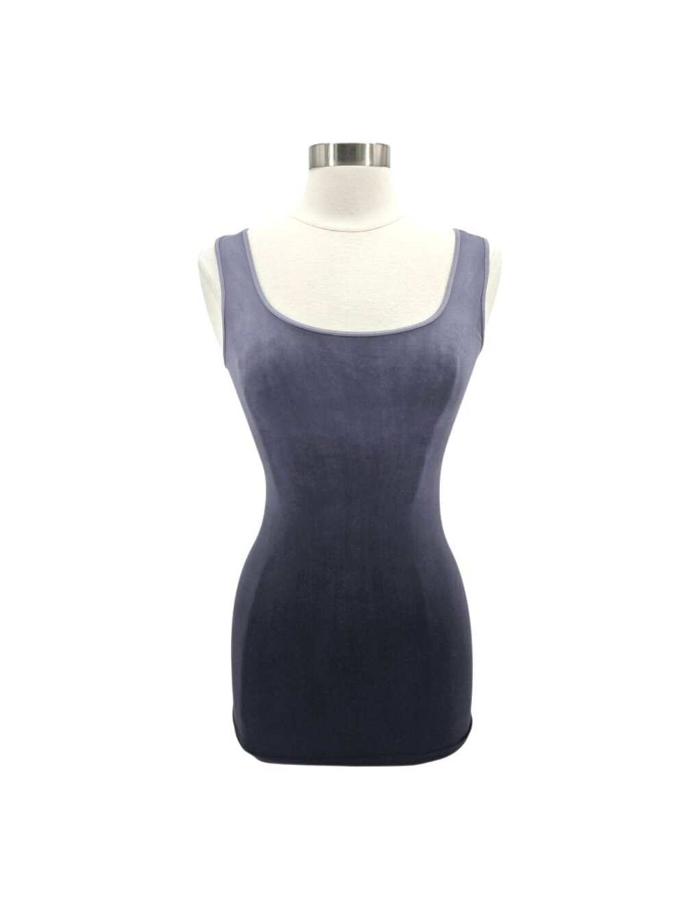 Soft Surroundings Womens One Size Top Dip Dye Gray Fitted Stretchy Tank Top
